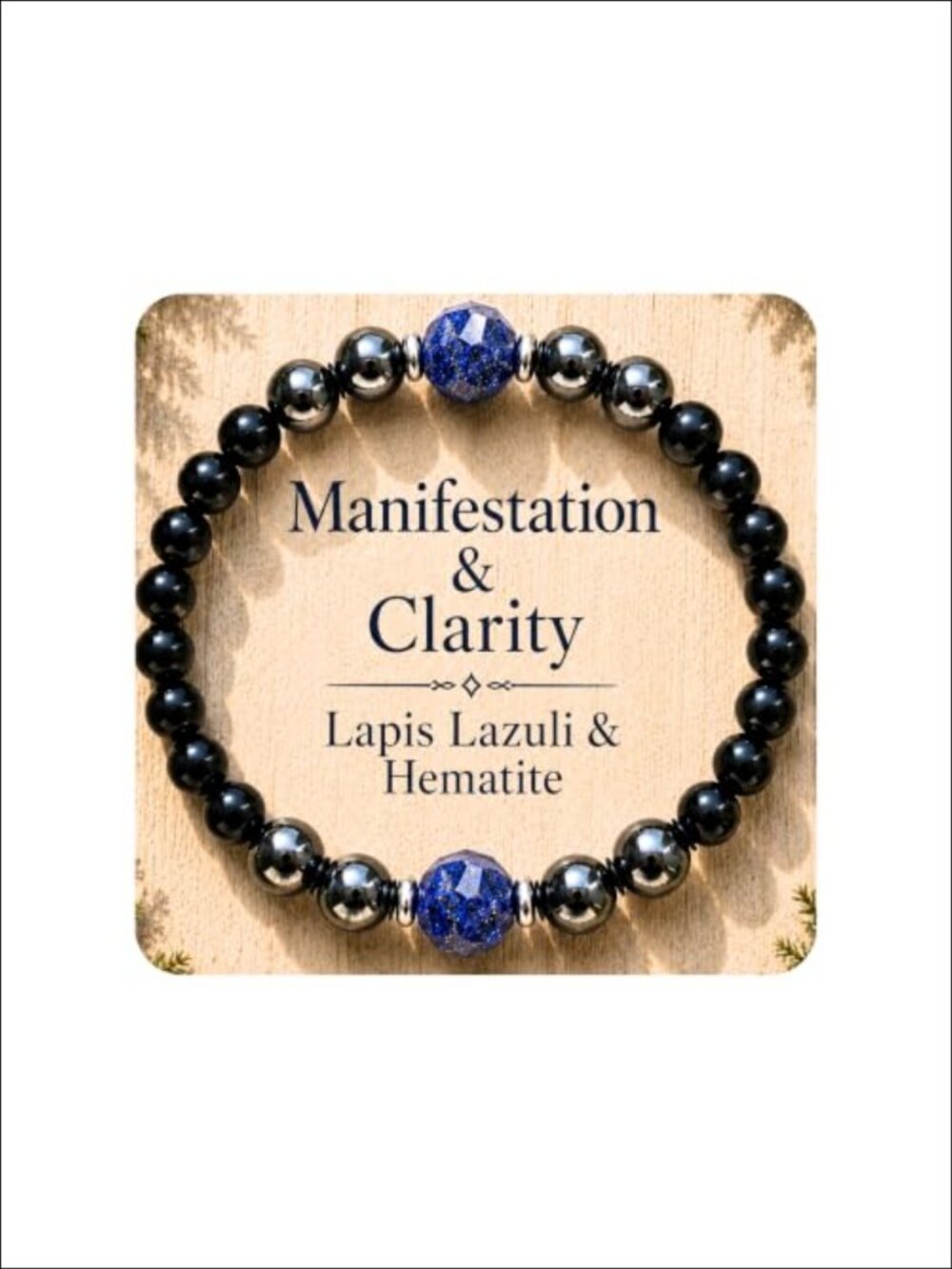 Lapis Lazuli Beaded Stretch Bracelet Hematite Obsidian Healing Crystal